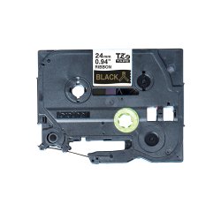 Brother TZE-R354 label-making tape Gold on black