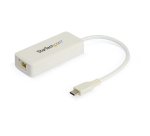 StarTech.com USB C to Gigabit Ethernet Adapter w/USB A Port - White 1Gbps NIC USB 3.0/USB 3.1 Type C Network Adapter - 1GbE USB-C RJ45/LAN TB3 Compatible Windows MacBook Pro Chromebook