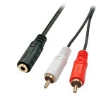 Lindy 35677 cable de audio 0,25 m 2 x RCA 3,5mm Negro, Rojo, Blanco