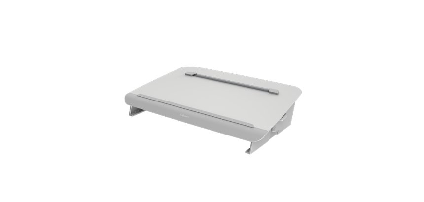 Porte-documents fellowes hana lt 5 niveaux reglage plateau  coulissant espace rangement   et chargement integre blanc