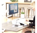 Porte-documents fellowes hana lt 5 niveaux reglage plateau  coulissant espace rangement   et chargement integre blanc