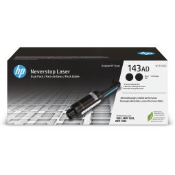 HP Kit de dos paquetes de recarga de tóner Original Neverstop 143AD (W1143AD) negro