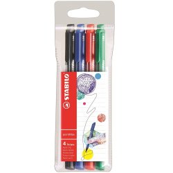 PointMax stylo-feutre pointe moyenne - Pochette de 4 stylos-feutres - Noir/Bleu/Rouge/Vert