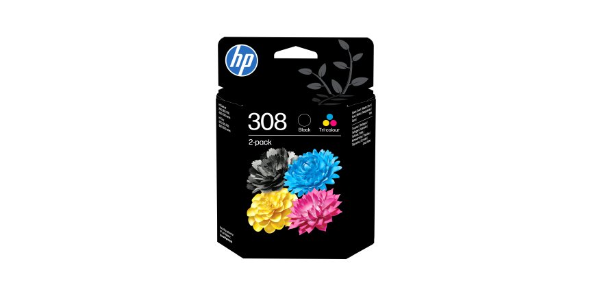 HP 308 originele 2-pack combo zwarte/driekleureninktcartridges