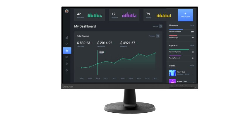 Lenovo C24-40 écran plat de PC 60,5 cm (23.8") 1920 x 1080 pixels Full HD LED Noir