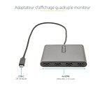 StarTech.com Adaptateur USB C vers Quad HDMI, Convertisseur de Moniteur USB-C vers 4x HDMI pour Windows (pas de support pour macOS/ChromeOS/Linux) - TAA
