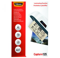 Pochettes de plastification Fellowes A3 - 2 x 125 µ - Mat - Boîte de 100