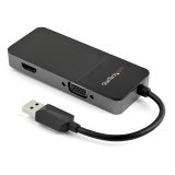 StarTech.com Adaptateur USB 3.0 vers HDMI VGA 1080p - Adaptateur Convertisseur d'Écran Multiport Double Écran/Multi-Écran 4K/1080p 4k USB Type A - Carte Graphique Externe