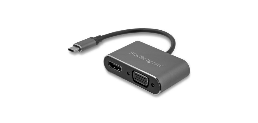 StarTech.com USB-C naar VGA en HDMI adapter - 2-in-1 - 4K 30Hz - space grijs