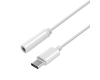 AISENS Conversor USB-C a audio estilo Apple, USB-C/M-Jack 3.5/H, Blanco, 15 cm
