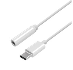 AISENS Conversor USB-C a audio estilo Apple, USB-C/M-Jack 3.5/H, Blanco, 15 cm