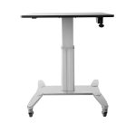 StarTech.com Mobiel Bureau - Ergonomisch Zit-Sta Computermeubel op Wielen - One Touch verstelbare Mobiele Werkplek - Bureautafel op Wielen voor Computer/Laptop - ideaal voor Onderwijs