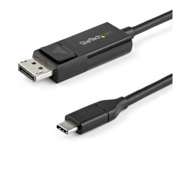 StarTech.com 6.6ft (2m) USB C to DisplayPort 1.2 Cable 4K 60Hz - Bidirectional DP to USB-C or USB-C to DP Reversible Video Adapter Cable - HBR2/HDR - USB Type C/Thunderbolt Monitor Cable