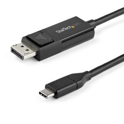 Cable USB-C a DisplayPort 1.2 - Bidireccional, 2 m, USB Tipo C, DisplayPort, Macho, Macho, Derecho