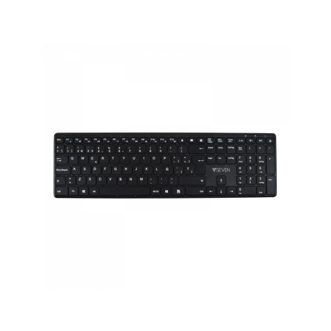 V7 Teclado Bluetooth KW550ESBT de 2,4 GHz, modo dual, QWERTY español: negro