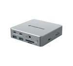 Conceptronic DONN25G base para portátil y replicador de puertos Alámbrico USB 3.2 Gen 2 (3.1 Gen 2) Type-C Plata