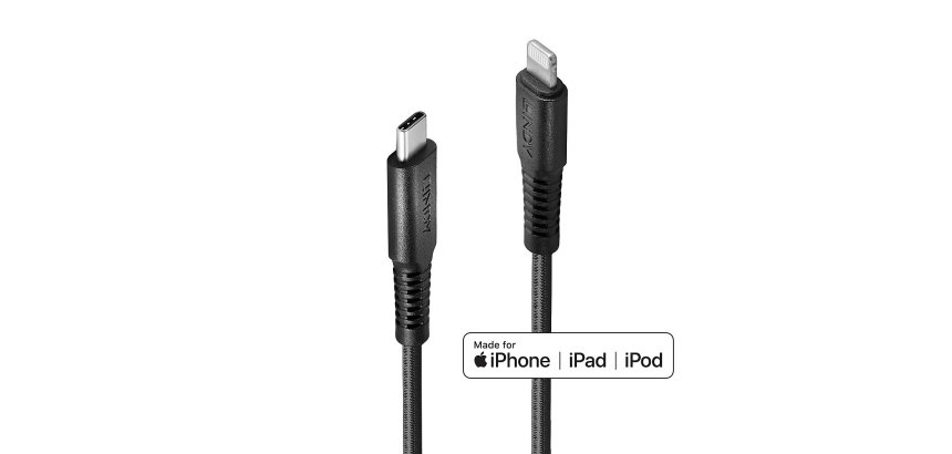 Lindy Câble renforcé USB type C vers Lightning, charge & synchro, 1m