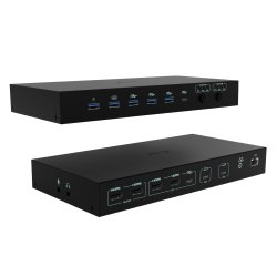i-tec USB-C KVM Dock PRO for Three Hosts, Dual Video, with 2x Power Delivery, max 92W