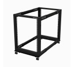 StarTech.com Rack Serveur Mobile 15U 4 Poteaux, Rack Réseau 19" 4 Poteaux avec Roulettes, Rack Roulant avec Profondeur Ajustable pour PC/AV/Données/Informatique - Roulettes, Pieds de nivellement ou Fixation au Sol