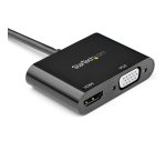 StarTech.com Adaptateur DisplayPort vers HDMI VGA - Dongle Convertisseur Numérique Multiport Actif Vidéo d'Écran DP 1.2 Mâle vers HDMI 2.0 4K 60 Hz VGA Femelle pour PC/CG
