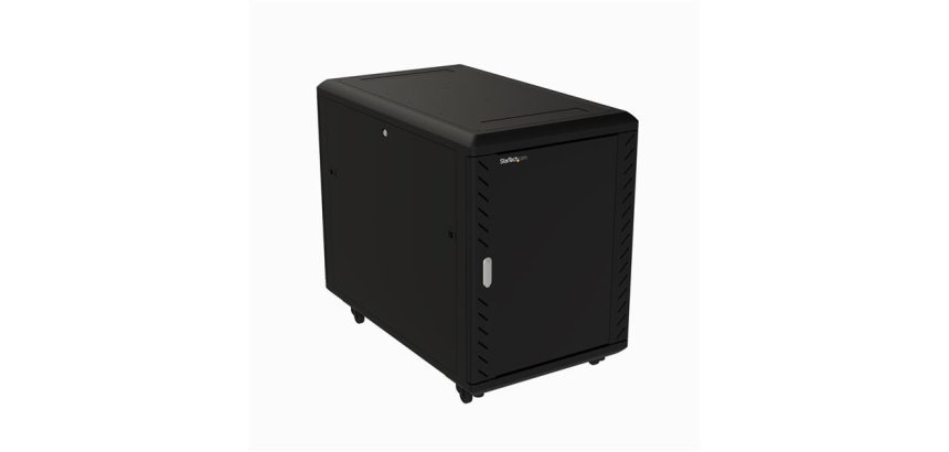 StarTech.com Armoire Rack Serveur 15U à 4 Montants, Armoire Verrouillable 19" pour Ordinateur/AV/Équipement IT, Rack Réseau pour Bureau/Domicile avec Roulettes et Rails de Montage Ajustables