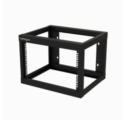 StarTech.com Rack Réseau Mural 6U à 2 Montants, Rack Serveur 19" à Cadre Ouvert, Profondeur 18", Rack de Données Mural pour IT/AV/Panneau de Patch/Equipement IT - Écrou et Vis de Cage Inclus