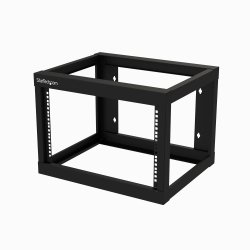 StarTech.com Rack Réseau Mural 6U à 2 Montants, Rack Serveur 19" à Cadre Ouvert, Profondeur 18", Rack de Données Mural pour IT/AV/Panneau de Patch/Equipement IT - Écrou et Vis de Cage Inclus