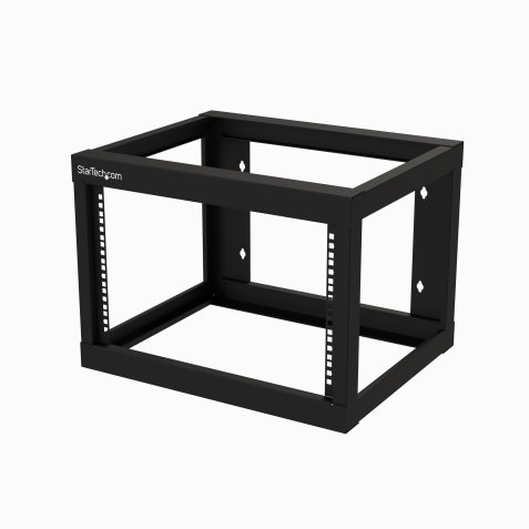 StarTech.com Rack Réseau Mural 6U à 2 Montants, Rack Serveur 19" à Cadre Ouvert, Profondeur 18", Rack de Données Mural pour IT/AV/Panneau de Patch/Equipement IT - Écrou et Vis de Cage Inclus
