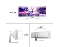 Philips Evnia 8000 49M2C8900/00 écran plat de PC 124,2 cm (48.9") 5120 x 1440 pixels Dual QHD QD-OLED Blanc