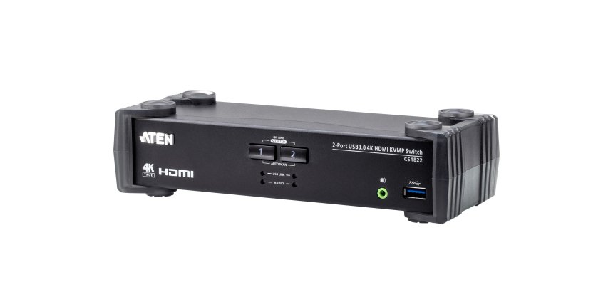 ATEN 2-Port USB 3.0 4K HDMI KVMP™ Switch with Audio Mixer Mode