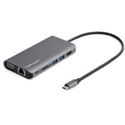 StarTech.com USB-C Multiport Adapter - USB-C Mini Reisedock mit 4K HDMI oder 1080p VGA - 3x USB 3.0-Hub, SD, GbE, Audio, 100W PD Pass-Through - Tragbare Dockingstation für Laptop/Tablet