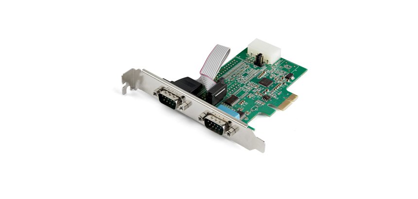 StarTech.com 2-port PCI Express RS232 Serial Adapter Card - PCIe RS232 Serial Host Controller Card - PCIe to Dual Serial DB9 Card - 16950 UART - Expansion Card - Windows & Linux