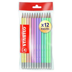 Ecopack x 12 crayons graphite swano pastel bout gomme HB ''x12 PASTEL''