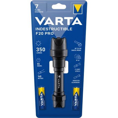 Varta Indestructible F20 Pro Negro Linterna de mano LED