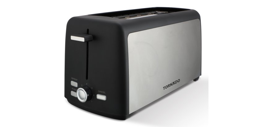 TORNADO TTA-7402-GS broodrooster 7 4 snede(n) 1400 W Zwart, Zilver