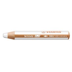 Woody 3in1 crayon de couleur multi-surfaces mine extra-large (10 mm) - Blanc titane