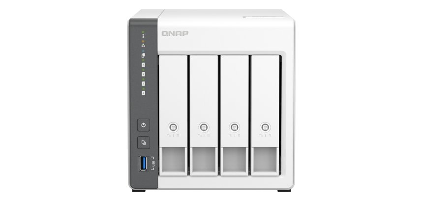 QNAP TS-433 NAS Tower ARM Cortex-A55 4 Go 0 To QNAP QTS Blanc