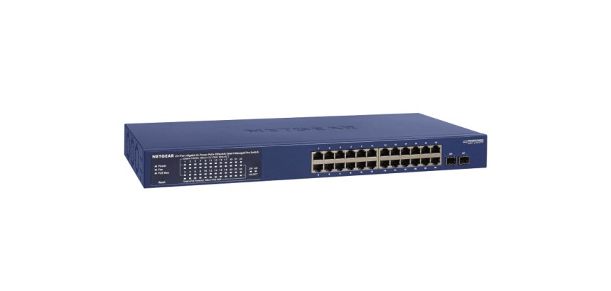 NETGEAR GS724TP-300EUS commutateur réseau Géré L2/L3/L4 Gigabit Ethernet (10/100/1000) Connexion Ethernet, supportant l'alimentation via ce port (PoE) Bleu