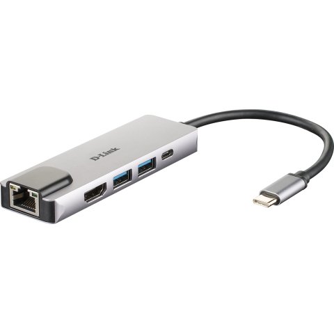 D-Link DUB-M520 base para portátil y replicador de puertos Alámbrico Thunderbolt 3 Aluminio