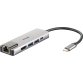 D-Link DUB-M520 base para portátil y replicador de puertos Alámbrico Thunderbolt 3 Aluminio, Negro