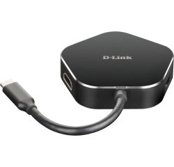 D-Link DUB-M420 replicatore di porte e docking station per laptop Cablato Thunderbolt 3 Alluminio, Nero