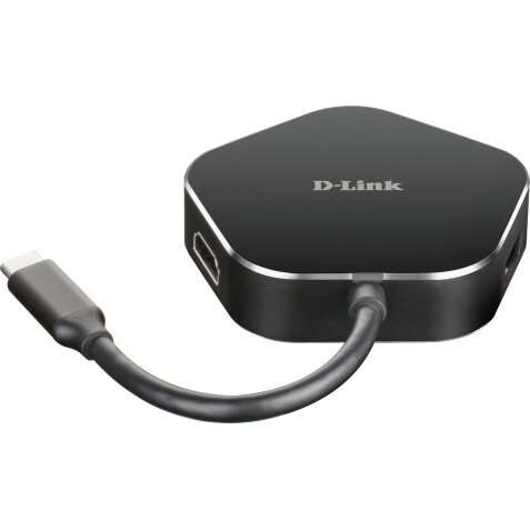 D-Link DUB-M420 base para portátil y replicador de puertos Alámbrico Thunderbolt 3 Negro, Plata