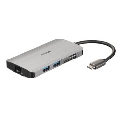 D-Link DUB-M810 base para portátil y replicador de puertos Alámbrico USB 3.2 Gen 1 (3.1 Gen 1) Type-C Aluminio