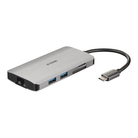 D-Link DUB-M810 base para portátil y replicador de puertos Alámbrico USB 3.2 Gen 1 (3.1 Gen 1) Type-C Aluminio