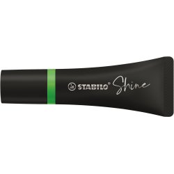 Surligneur stabilo shine forme de tube pointe          biseautee largeur trace 2/5mm coloris vert