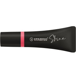 Surligneur stabilo shine forme de tube pointe          biseautee largeur trace 2/5mm coloris rose