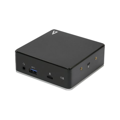 V7 Docking Station universal USB-C con HDMI dual, audio combinado de 3,5 mm, Gigabit Ethernet, 3 puertos USB 3.1 y PD de 85W