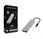 Conceptronic DONN02G base para portátil y replicador de puertos USB 3.2 Gen 1 (3.1 Gen 1) Type-C Aluminio