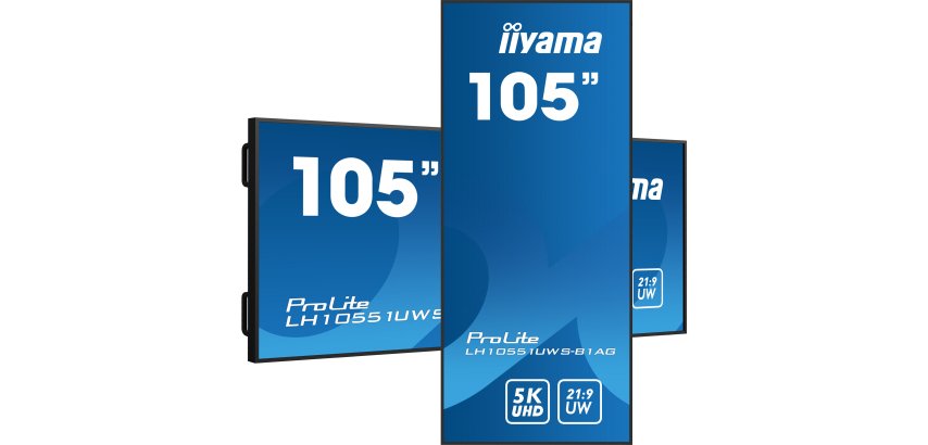iiyama LH10551UWS-B1AG Écran d'affichage dynamique Écran plat de signalisation numérique 2,66 m (104.7") LED 500 cd/m² UltraWide 5K HD Noir 24/7