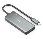 AISENS Hub USB 3.1 USB-C, USB-C/M-1xUSB-C PD 100W+1xUSB-C USB3.0/H+3xUSB-A USB2.0/H, Gris, 15cm